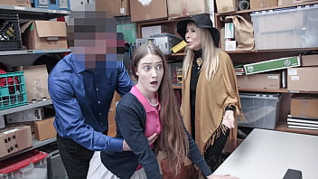Nubile and grandma caught stealing from mall, coerced into Three-way with officer