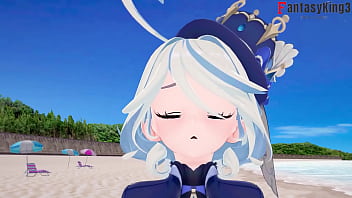 Chinese anime stunner luvs beach fun and manga porno action