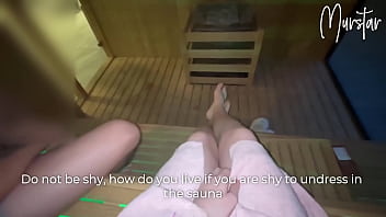 Russian couple's public hotel sauna meeting with foreigner