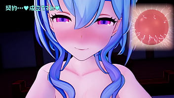Manga porno flick featuring MMD animation of Ganyu petting