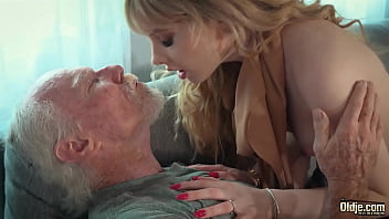 Teen big-boobed ash-blonde gives a blow gargle off to an elder boy and begs for more until he shoots a load in her throat