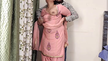 Younger step-brother has left. Hindi aunty's highly first-ever time on camera