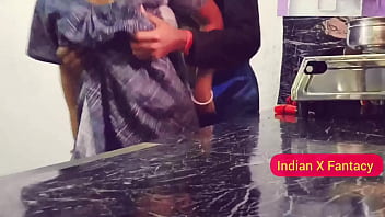 First-timer couple gets insane in kitchen