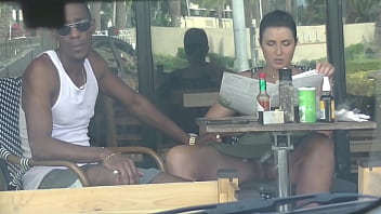 Public exposure and bi-racial affair with a dark-hued guy caught on camera