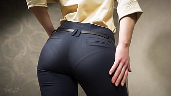 Chinese cutie in cock-squeezing office garment teases with obvious pantyhose