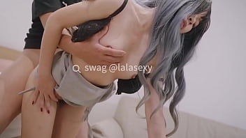 Smallish and clean-shaved Chinese professor gives a rock-hard fellatio and bang-out