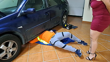Aroused wife gets internal ejaculation from repairman