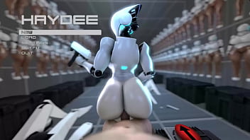 A collection of Three dimensional anime porno clothespins featuring the seductive android Haydee