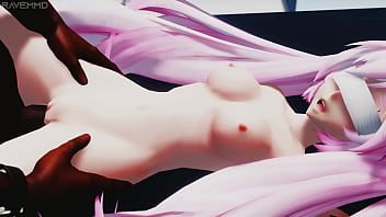 Miku pleads for a large dark-hued fuck-stick in an animated fuck-fest sequence