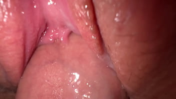Strong close-up of teen beaver penetration, exclusive inward jizm shot