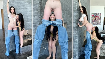 Warm teen joys a tall girl's clean-shaven cunt on web cam