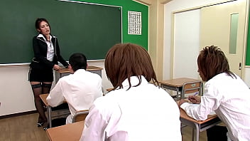 Asian tutor gives oral job to her school chicks before engaging in three-way and inner climax