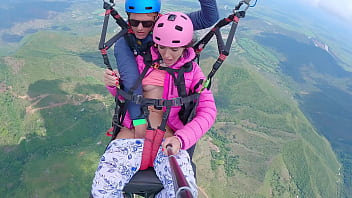 Paragliding sweetheart demonstrates off her cock-squeezing and smooth-shaven honeypot