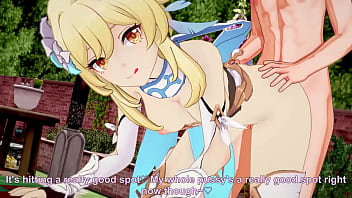 Lumine's sexual tryst with a missionary-style fucking partner and cootchie eating