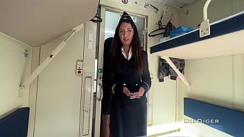 Young chick tempts conductor on train and has fucky-fucky during break
