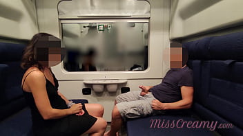 First-timer school girl uncovers himself in public instruct and receives help to climax from tutor